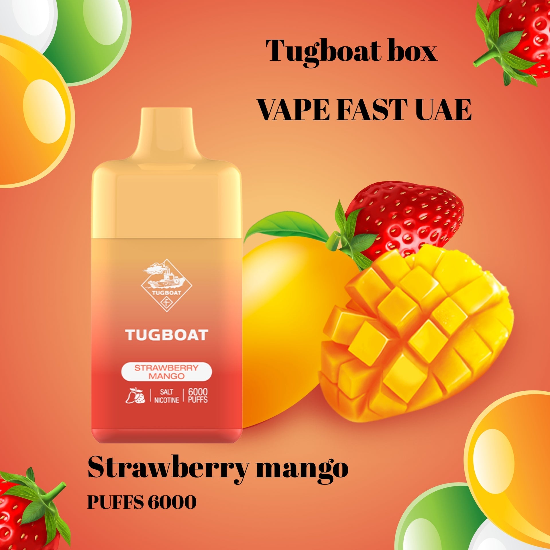 NEW Tugboat Box 6000 Puffs Rechargeable Disposable Vape-(Without Box)